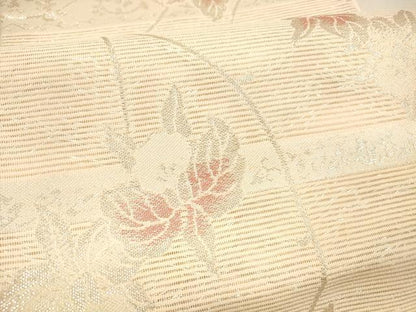 平和屋着物＊夏物 六通柄 京袋帯 花唐草文 銀糸 DAAX5957cm