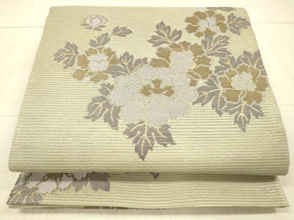 平和屋着物＊夏物 六通柄 京袋帯 草花文 金銀糸 DAAX5960cm