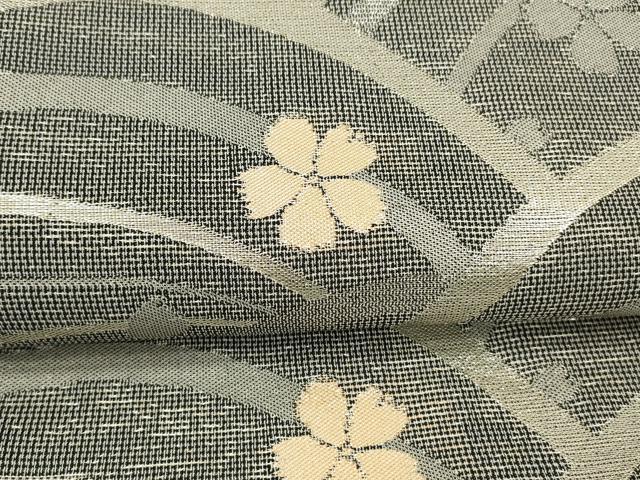 平和屋着物＊夏物 六通柄 京袋帯 流水花文 銀糸 DAAX5961cm