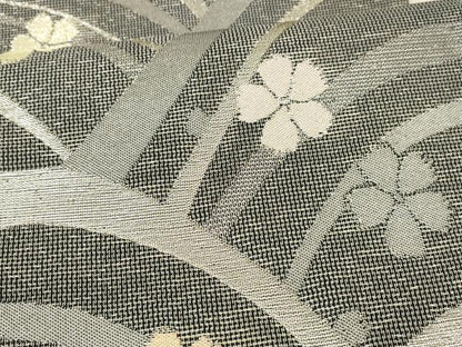 平和屋着物＊夏物 六通柄 京袋帯 流水花文 銀糸 DAAX5961cm