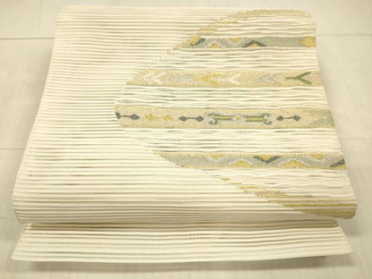 平和屋着物＊夏物 絽綴れ 八寸名古屋帯 抽象文様 金銀糸 正絹 逸品 DAAX5962cm