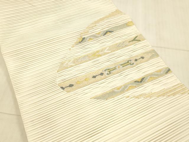 平和屋着物＊夏物 絽綴れ 八寸名古屋帯 抽象文様 金銀糸 正絹 逸品 DAAX5962cm