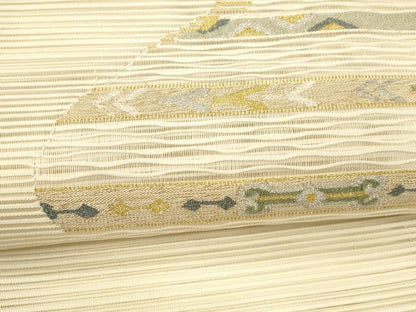 平和屋着物＊夏物 絽綴れ 八寸名古屋帯 抽象文様 金銀糸 正絹 逸品 DAAX5962cm