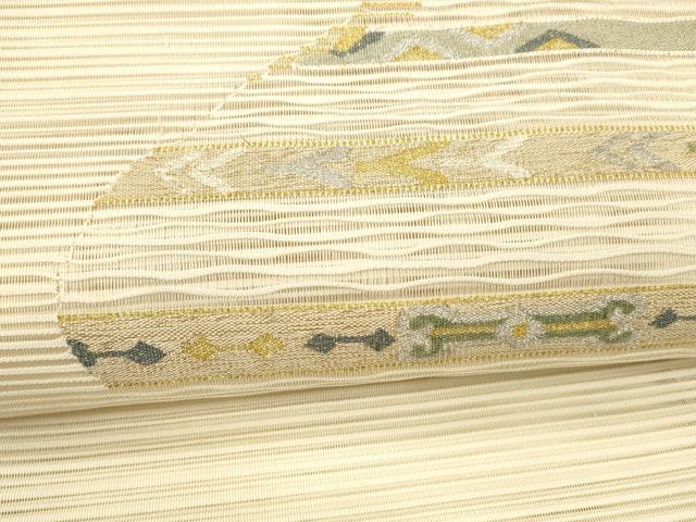 平和屋着物＊夏物 絽綴れ 八寸名古屋帯 抽象文様 金銀糸 正絹 逸品 DAAX5962cm