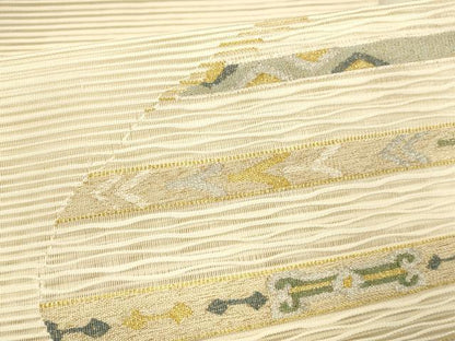 平和屋着物＊夏物 絽綴れ 八寸名古屋帯 抽象文様 金銀糸 正絹 逸品 DAAX5962cm