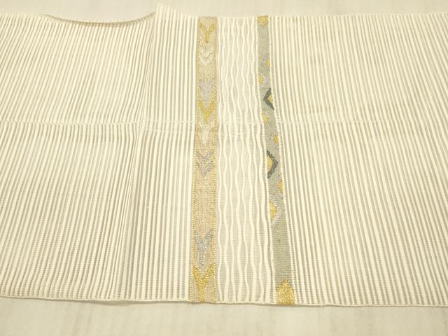 平和屋着物＊夏物 絽綴れ 八寸名古屋帯 抽象文様 金銀糸 正絹 逸品 DAAX5962cm