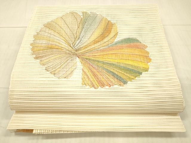 平和屋着物＊夏物 絽綴れ 八寸名古屋帯 抽象文様 金銀糸 正絹 逸品 DAAX5963cm