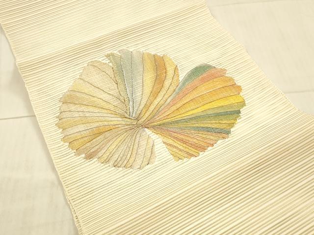 平和屋着物＊夏物 絽綴れ 八寸名古屋帯 抽象文様 金銀糸 正絹 逸品 DAAX5963cm