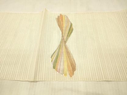 平和屋着物＊夏物 絽綴れ 八寸名古屋帯 抽象文様 金銀糸 正絹 逸品 DAAX5963cm