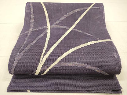 平和屋着物＊夏物 八寸名古屋帯 草葉文 銀糸 正絹 逸品 DAAX5969cm
