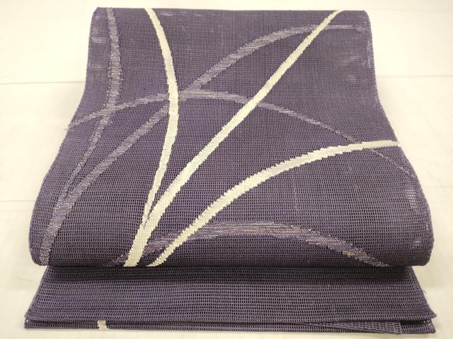 平和屋着物＊夏物 八寸名古屋帯 草葉文 銀糸 正絹 逸品 DAAX5969cm