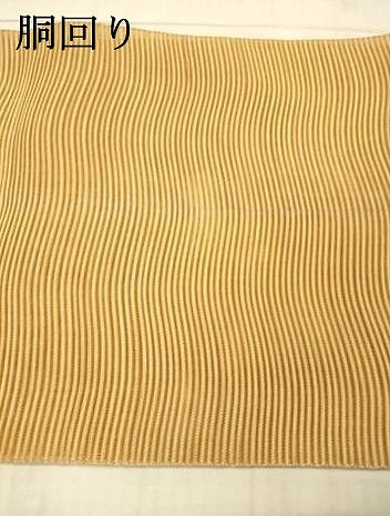 平和屋着物＊夏物 絽綴れ 八寸名古屋帯 よろけ縞 杏色 正絹 逸品 DAAX5971cm