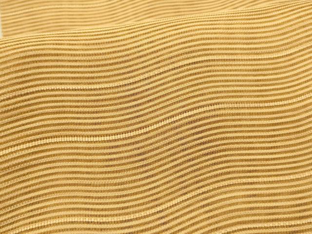平和屋着物＊夏物 絽綴れ 八寸名古屋帯 よろけ縞 杏色 正絹 逸品 DAAX5971cm