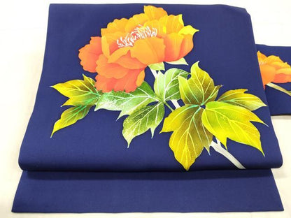 平和屋着物●九寸名古屋帯 ろうけつ染め 枝花文 正絹 逸品 DAAX5987cm