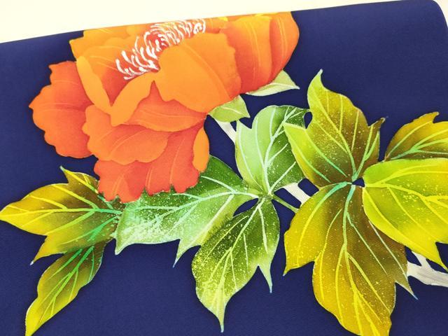 平和屋着物●九寸名古屋帯 ろうけつ染め 枝花文 正絹 逸品 DAAX5987cm