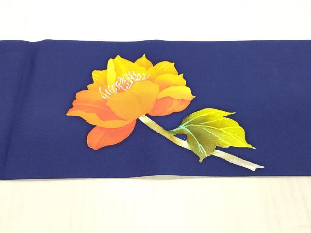平和屋着物●九寸名古屋帯 ろうけつ染め 枝花文 正絹 逸品 DAAX5987cm
