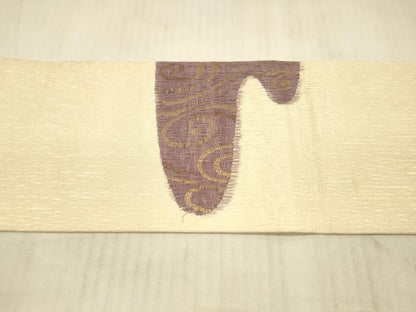 平和屋着物▽スリーシーズン 春夏秋 九寸名古屋帯 櫛織 流水文 金糸 正絹 逸品 DAAX5988cm