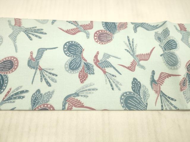 平和屋着物●全通柄九寸名古屋帯 型染 紬地 飛鳥草葉文 正絹 逸品 DAAX5995cm
