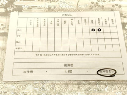 平和屋着物◎六通柄袋帯　唐織　格天扇面散草花文様　プラチナ箔　正絹　逸品　DAAX6044jm
