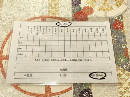 平和屋着物◎佐賀錦 六通柄袋帯 源氏車花蝶文 金銀糸 正絹 逸品 DAAX6074jm