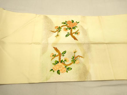 平和屋着物◎九寸開き名古屋帯　唐織　飾花文　金糸　正絹　逸品　DAAX6111jm