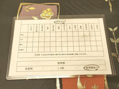 平和屋着物◎六通柄袋帯　色紙草花文　金糸　正絹　逸品　DAAX6155jm