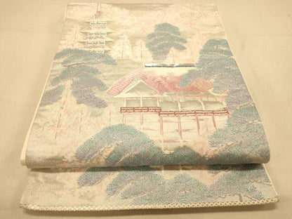 平和屋着物◎六通柄袋帯　唐織　名所清水寺　伊東　プラチナ箔九百錦　正絹　逸品　DAAX6156jm
