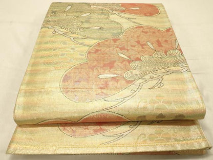 平和屋着物◎佐賀錦 六通柄袋帯 松文 金銀糸 正絹 逸品 DAAX6167jm