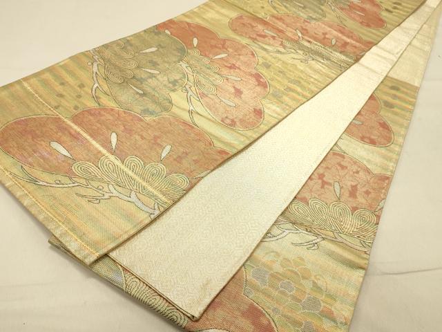 平和屋着物◎佐賀錦 六通柄袋帯 松文 金銀糸 正絹 逸品 DAAX6167jm