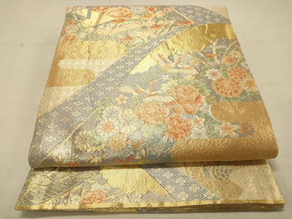 平和屋着物◎宝珠本佐賀錦　六通柄袋帯　九百錦　鳳凰花文　金糸　正絹　逸品　DAAX6170jm