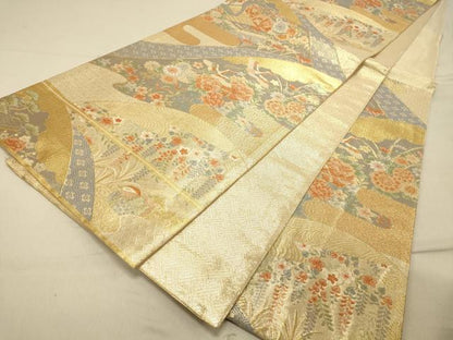 平和屋着物◎宝珠本佐賀錦　六通柄袋帯　九百錦　鳳凰花文　金糸　正絹　逸品　DAAX6170jm