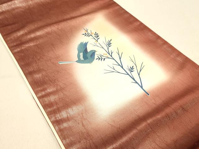 平和屋着物◎太鼓柄袋帯　花鳥文　正絹　逸品　DAAX6193jm