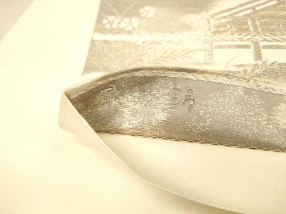 平和屋着物◎六通柄袋帯 京洛錦 風景文 金銀糸 二重引箔 正絹 逸品 DAAX6319jm