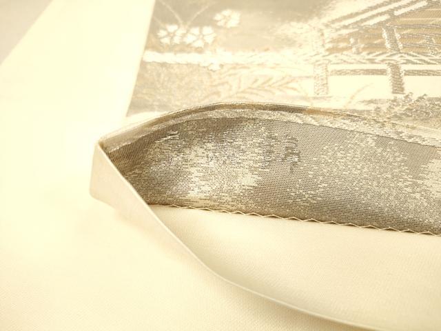平和屋着物◎六通柄袋帯 京洛錦 風景文 金銀糸 二重引箔 正絹 逸品 DAAX6319jm