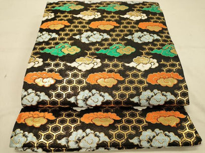 平和屋着物◎全通柄京袋帯 雲文 金糸 正絹 逸品 DAAX6328jm