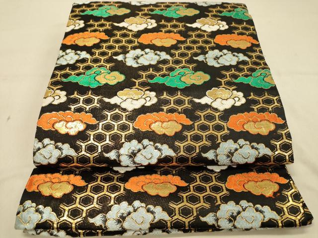 平和屋着物◎全通柄京袋帯 雲文 金糸 正絹 逸品 DAAX6328jm