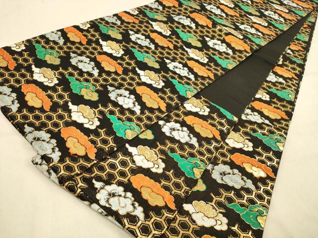平和屋着物◎全通柄京袋帯 雲文 金糸 正絹 逸品 DAAX6328jm