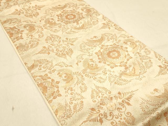平和屋着物◎六通柄袋帯 正倉院花鳥文 金糸 正絹 逸品 DAAX6330jm