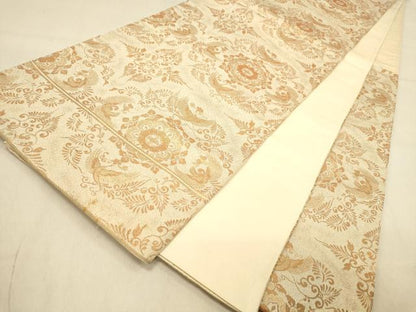 平和屋着物◎六通柄袋帯 正倉院花鳥文 金糸 正絹 逸品 DAAX6330jm