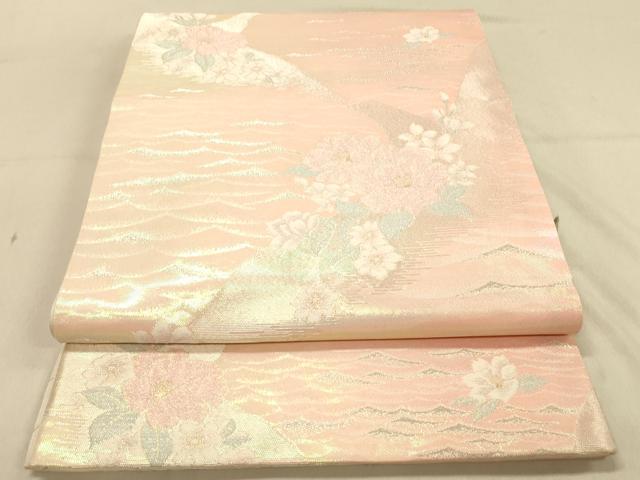平和屋着物◎両面 六通柄袋帯 花鳥文 金銀糸 引箔 正絹 逸品 DAAX6336jm