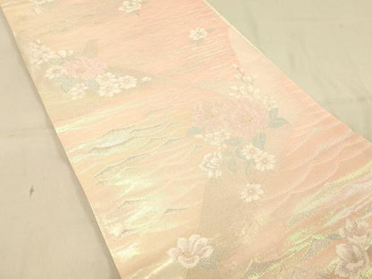 平和屋着物◎両面 六通柄袋帯 花鳥文 金銀糸 引箔 正絹 逸品 DAAX6336jm