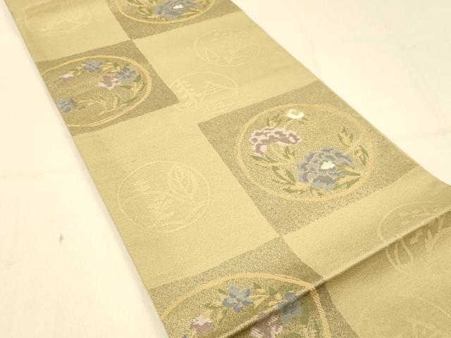 平和屋着物◎六通柄袋帯 花丸文 正絹 逸品 DAAX6359jm