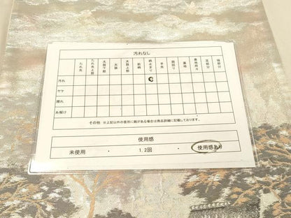 平和屋着物◎六通柄袋帯　風景文　銀糸　引箔　正絹　逸品　DAAX6371jm