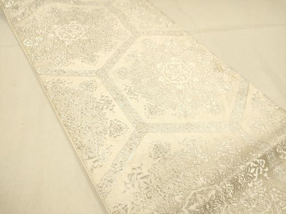 平和屋着物◎六通柄袋帯 正倉院花文 銀糸 正絹 逸品 DAAX6384jm
