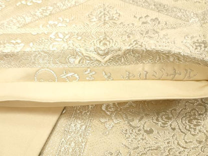 平和屋着物◎六通柄袋帯 正倉院花文 銀糸 正絹 逸品 DAAX6384jm