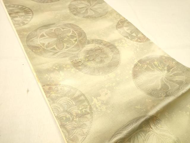 平和屋着物◎六通柄袋帯 花丸文 引箔 正絹 逸品 DAAX6385jm