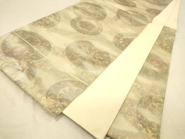 平和屋着物◎六通柄袋帯 花丸文 引箔 正絹 逸品 DAAX6385jm