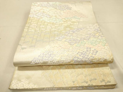 平和屋着物◎六通柄袋帯　唐織　草花文　金銀糸　正絹　逸品　DAAX6392jm