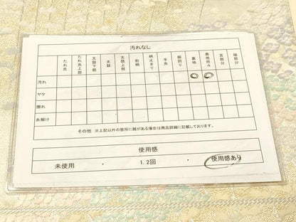 平和屋着物◎六通柄袋帯　唐織　草花文　金銀糸　正絹　逸品　DAAX6392jm