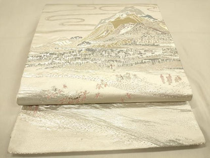 平和屋着物◎六通柄袋帯 東海道廣重 風景文 金銀糸 正絹 逸品 DAAX6397jm